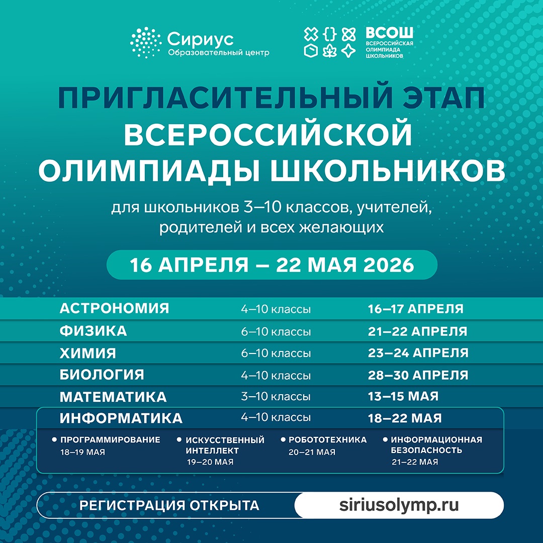 Пригласительный этап Всероссийской олимпиады школьников